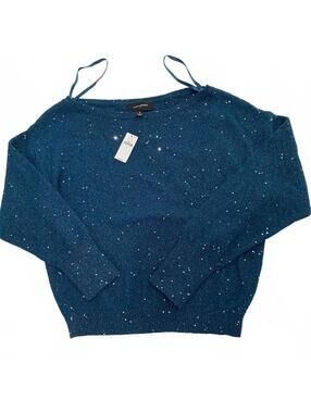 Banana Republic Blue Sequin Knit Sweater Size Small